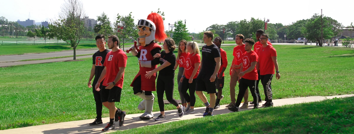 Students with Scarlet Knight